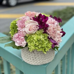 light gray basket pastel flower in Vancouver