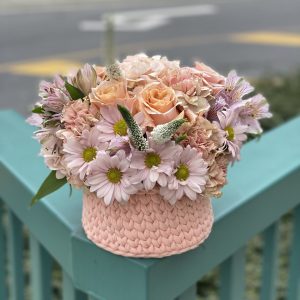 light gray basket pastel flower in Vancouver